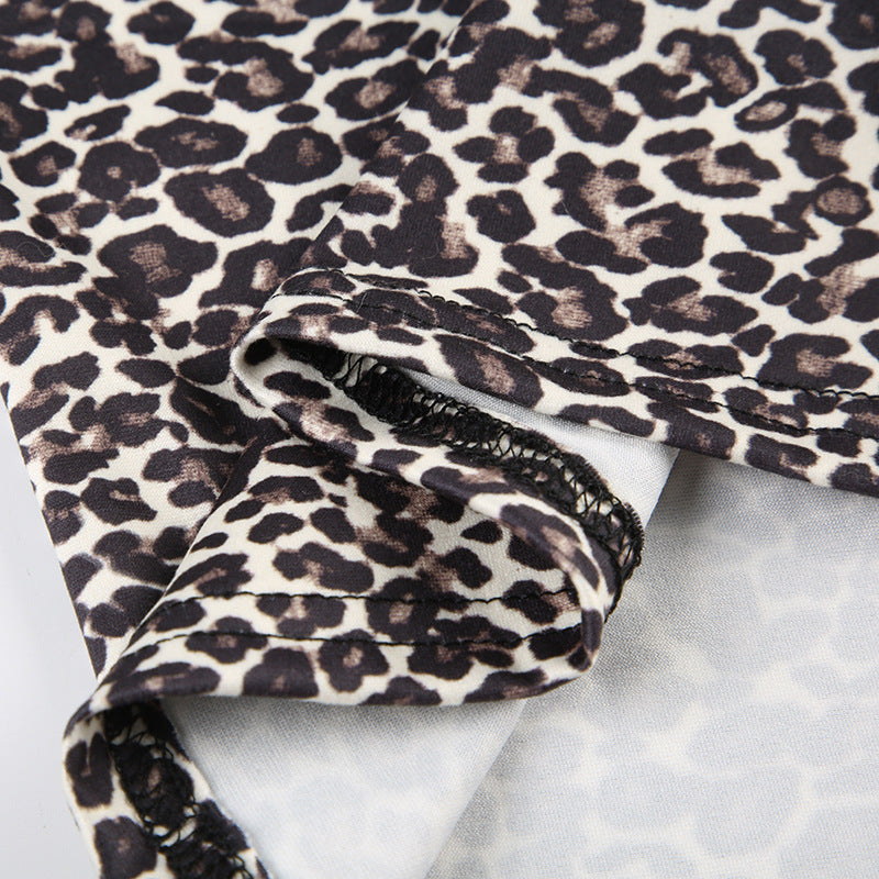 Women Leopard Lace Vest and Shorts Two-piece Set 17