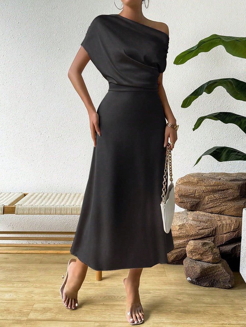 Women Summer Satin Maxi Dress 3