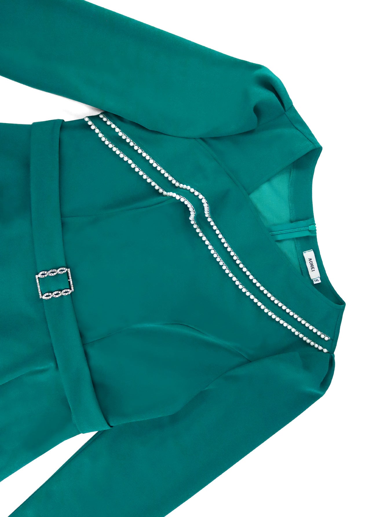 Fashion Beaded Long Sleeve Formal Party Bodycon Dresses 4