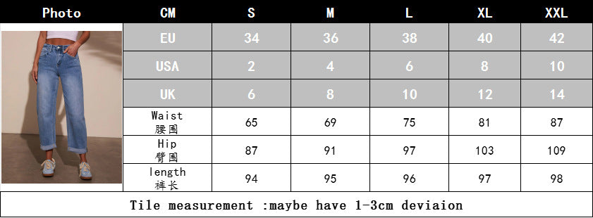 Women Stretchy hem Denim Pants 8