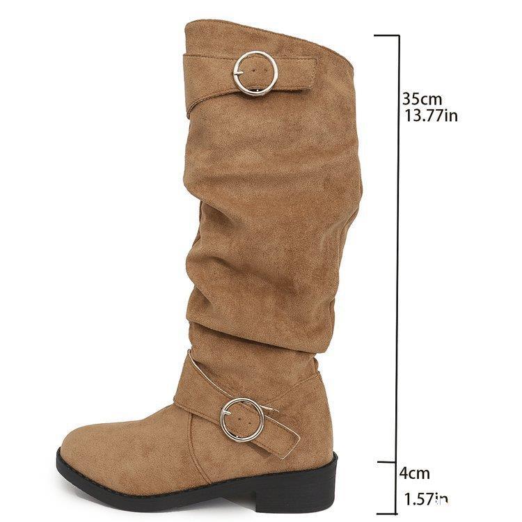 Plus-Size Women Block-Heeled Slimming Boots 11