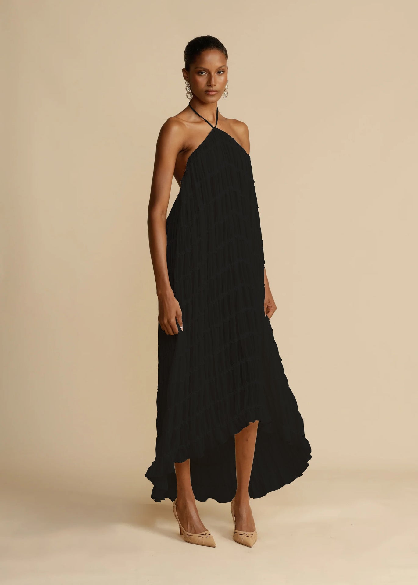 Women Spring Summer Casual Halter Neck Top and Long Skirt two-piece set 39