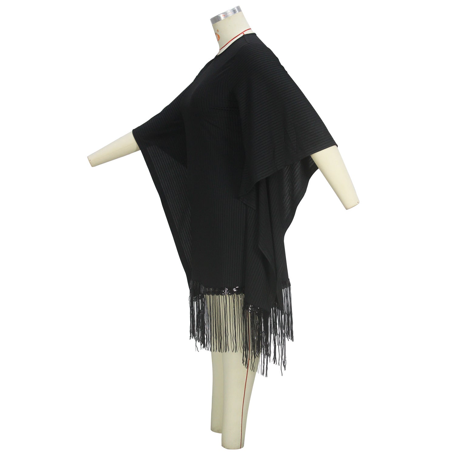 Plus Size Women Elegant Patchwork Tassel Maxi Dress 7