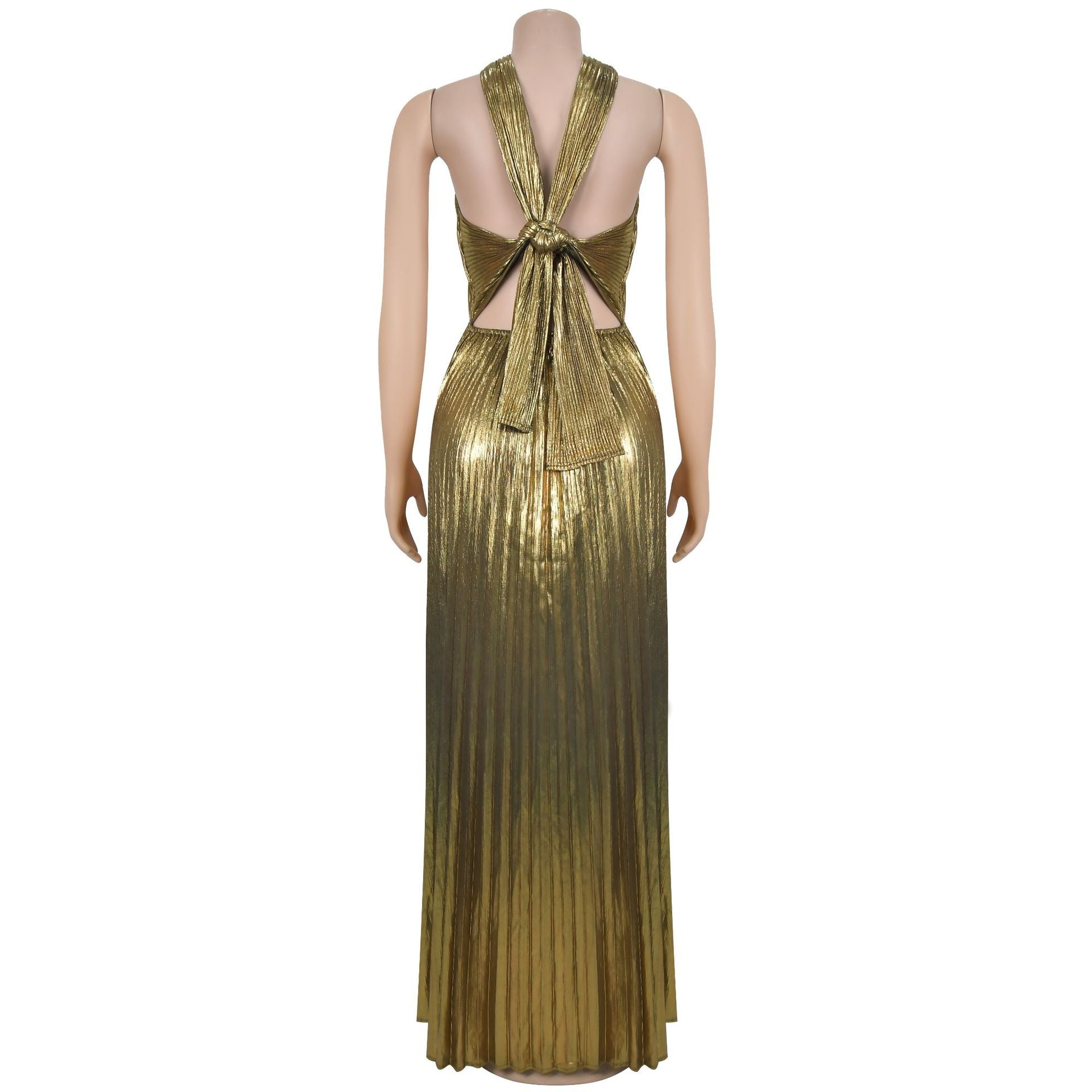 Fashion Women's Elegant Shiny Solid Color Pleated Long Dress 13