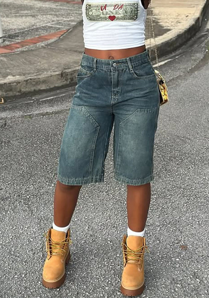 Loose Summer Casual Washed Denim Shorts