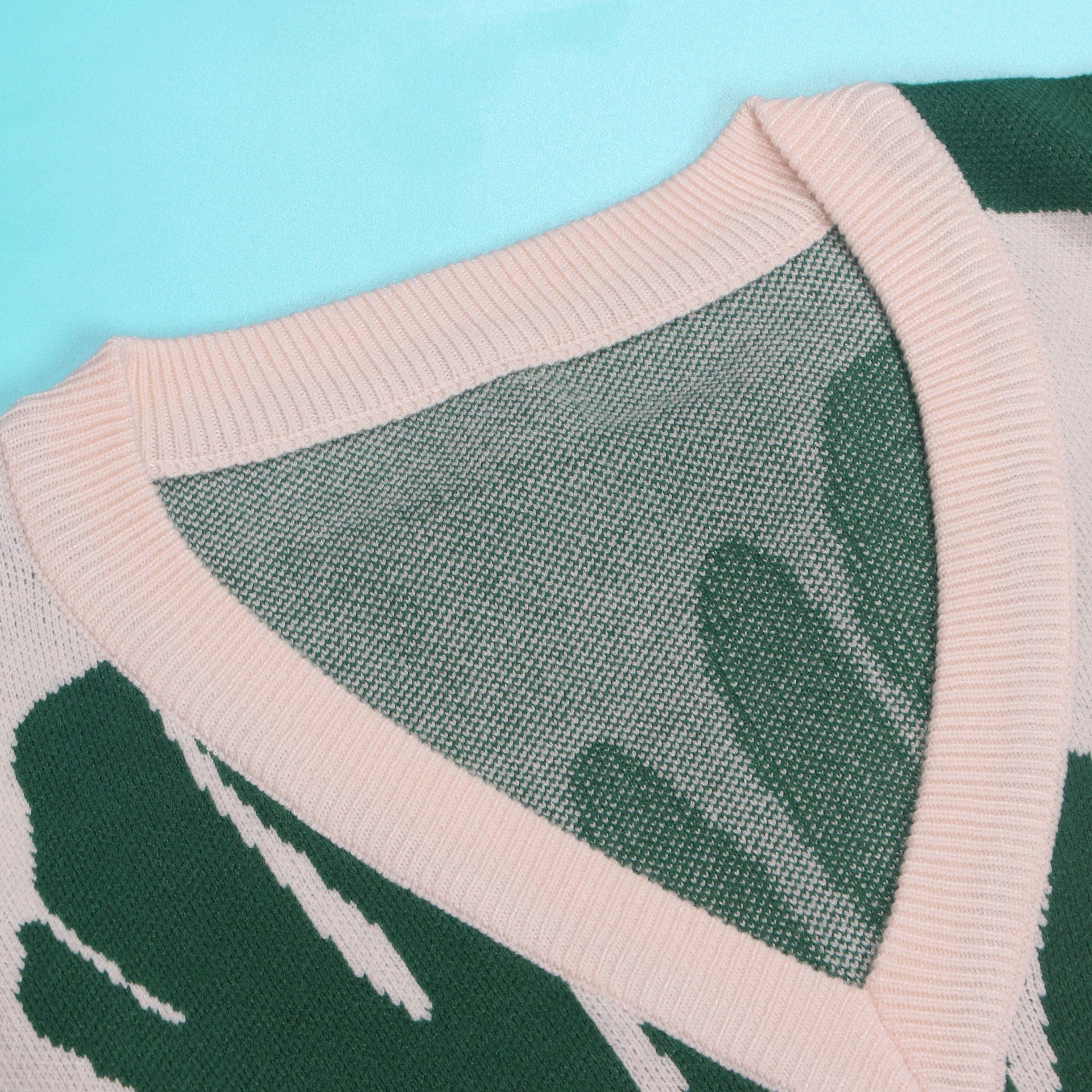 Sexy Leaf V-Neck Pullover Long-Sleeved Sweater Two-Piece Set 24