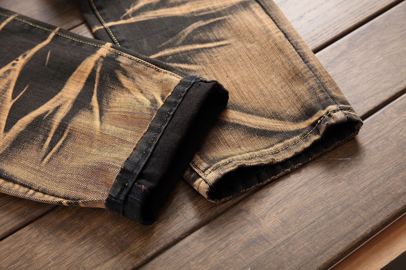 Men Vintage Denim Straight Trousers 37