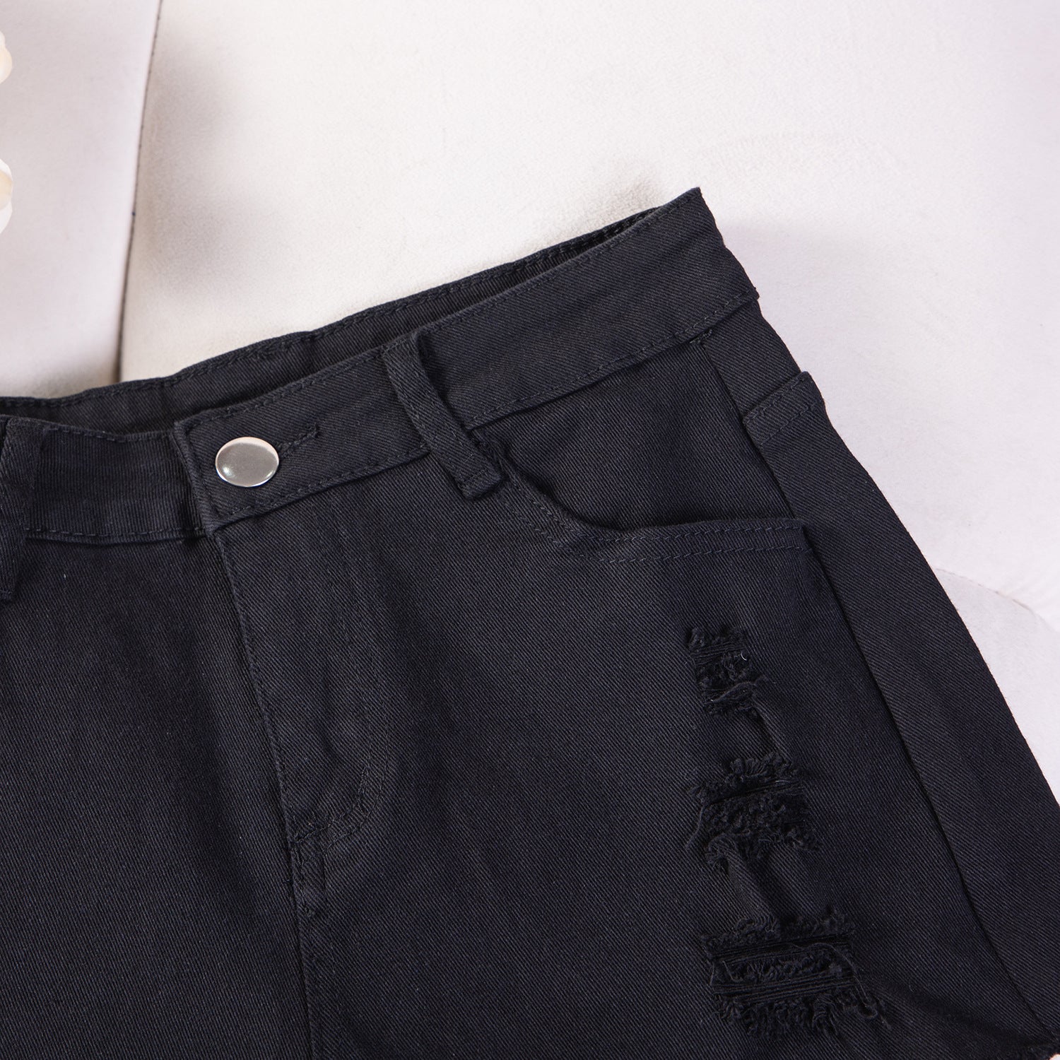 Sexy Casual High-Waist Plus Size Ripped Denim Shorts 31