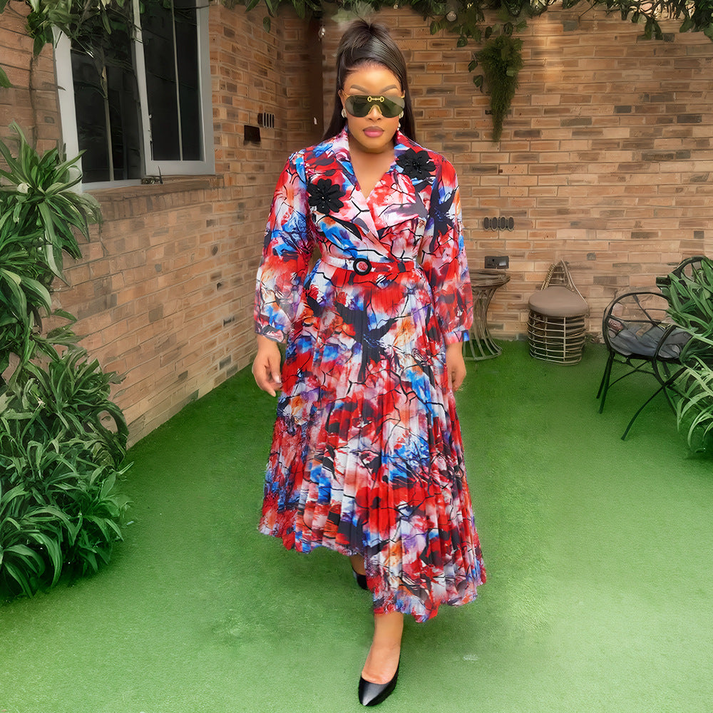 Plus Size Print Women's Fashion Dress