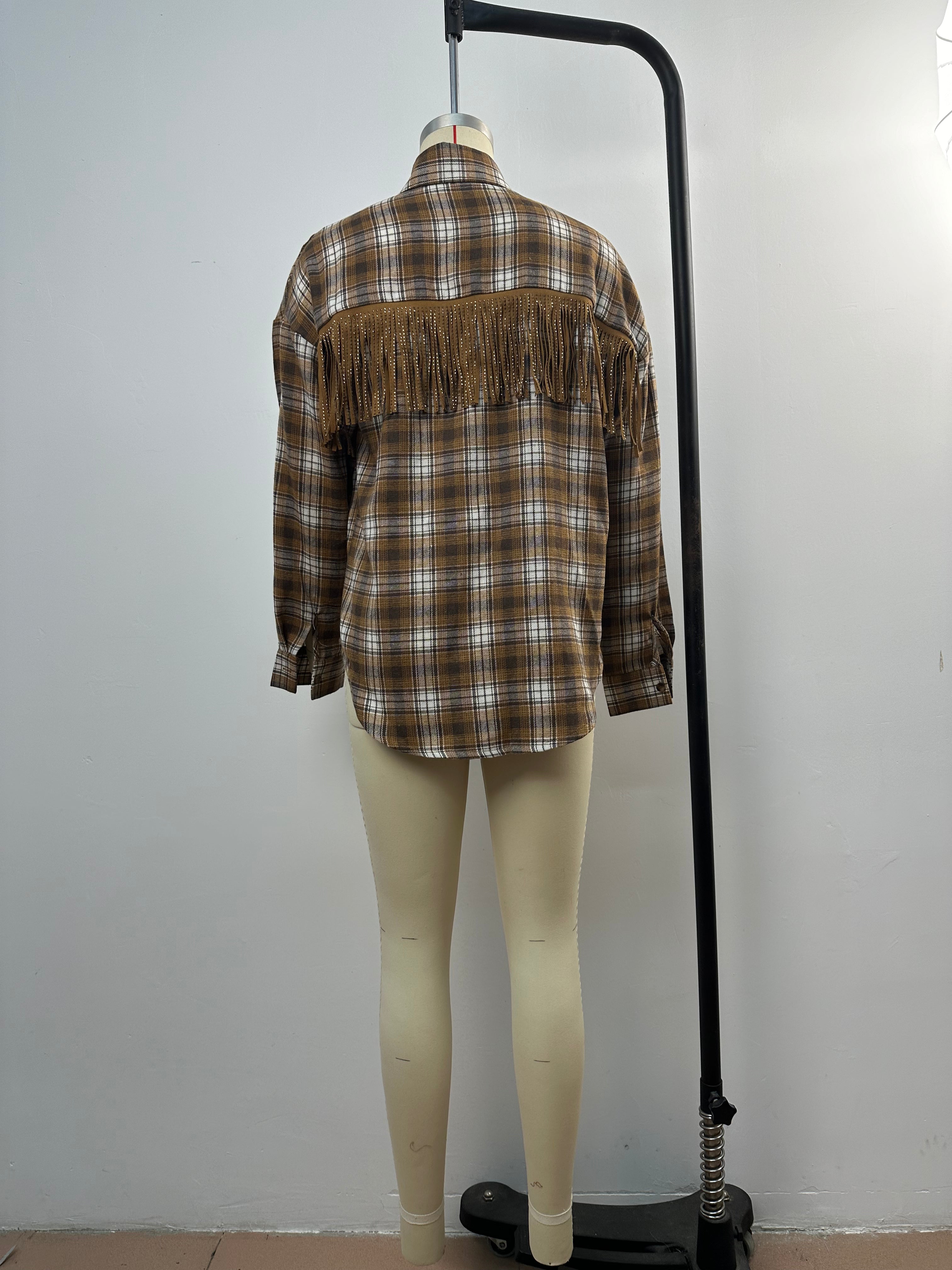 Women Fall and Winter Plaid Patchwork Shirt 9