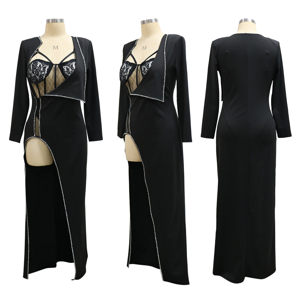 Summer Women Sexy Irregular Long Sleeve Dress 14