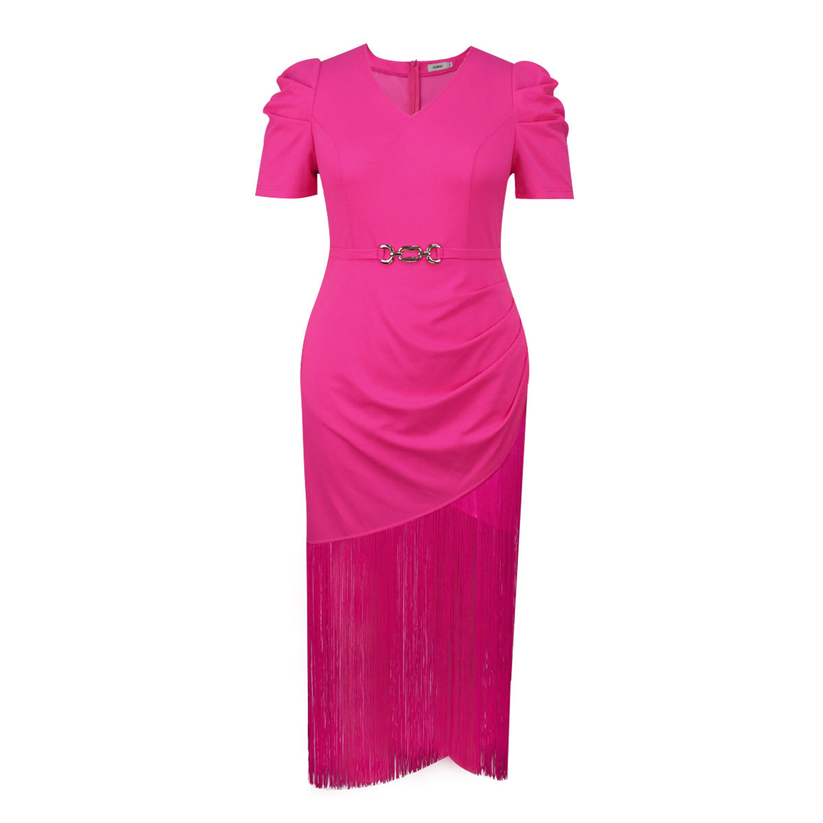 Spring And Summer Tassel Women's Half Sleeve Formal Party Dress