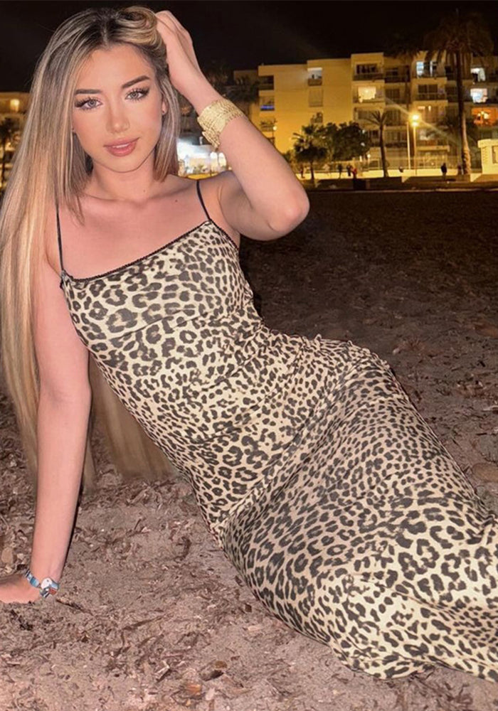 Women Summer Print Sexy Backless Strap Dress