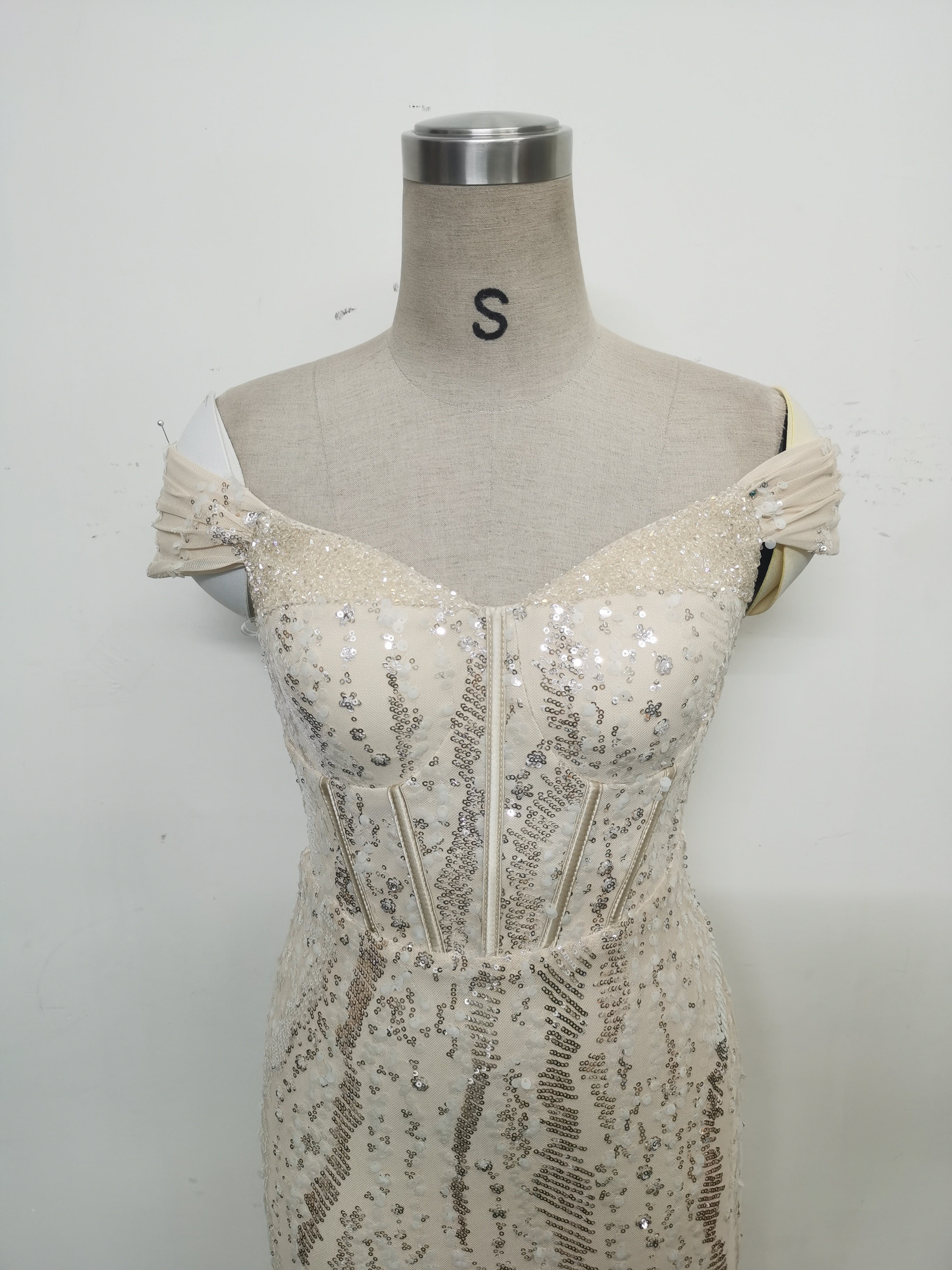 Women Evening Dress Beaded Mesh Beaded Evening Dress 31