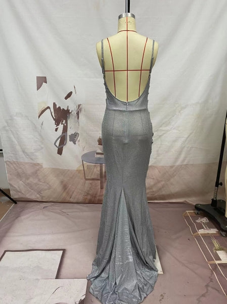 Women summer suspender long dress sleeveless elegant evening dress 13