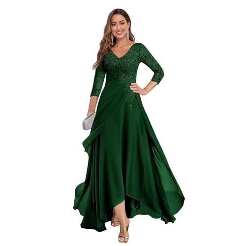 Long Slim Evening Dress Women's V-Neck Long Sleeve Prom Party Dress（Processing time need 3-6 days） 12