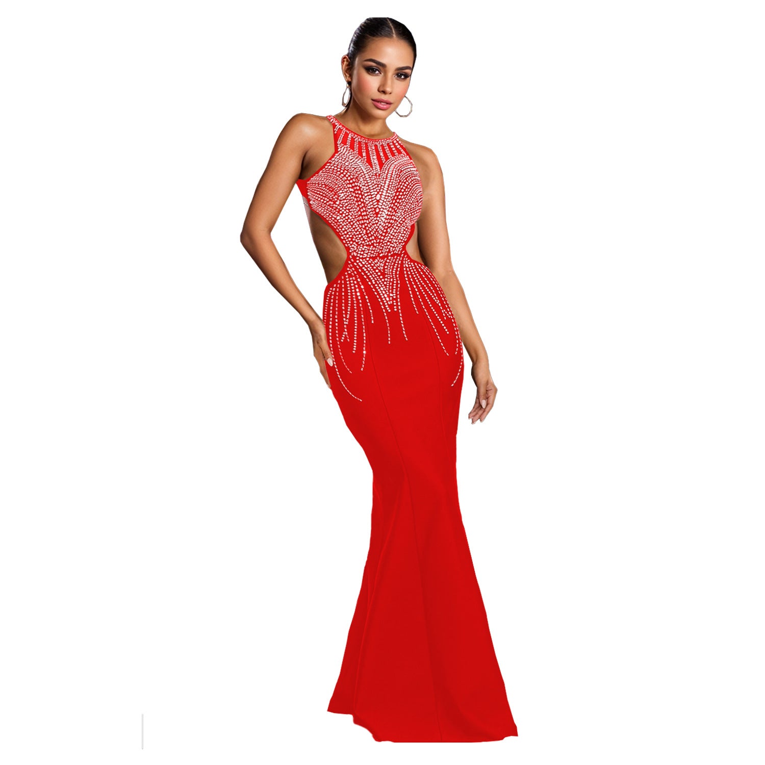 Women fishtail Beaded dress 6