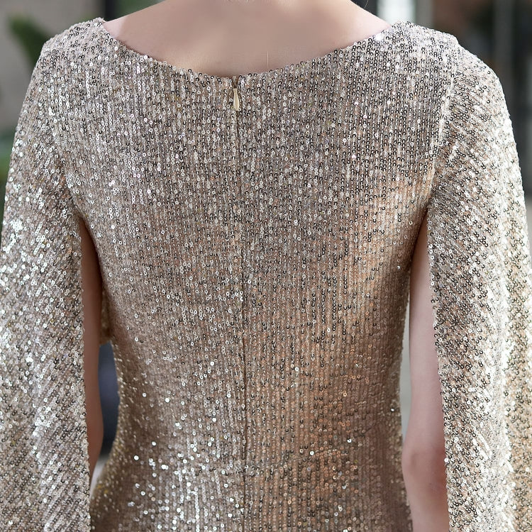 Autumn Formal Sequins Silver O-Neck Mermaid Evening Dress 7