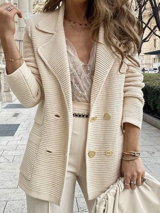 Women Casual Ribbed Loose Blazer 5