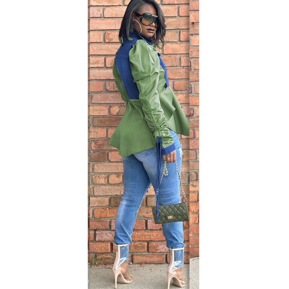 Women's Patchwork Denim Top Jacket 5