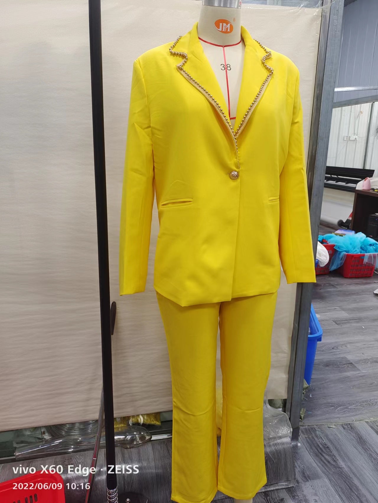 Solid Color Suit Long Sleeve Chic Career Casual Pant Set 6