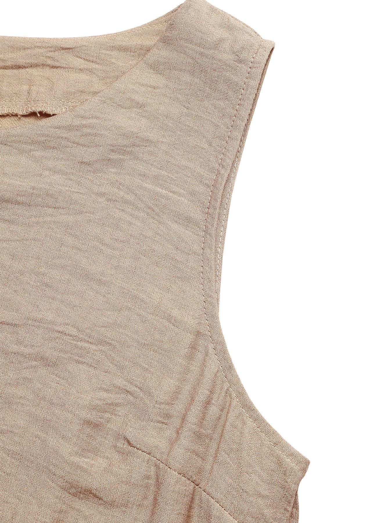 Summer Sleeveless Lace-Up Vest Top Shorts Set Casual Two-piece Set Women 7