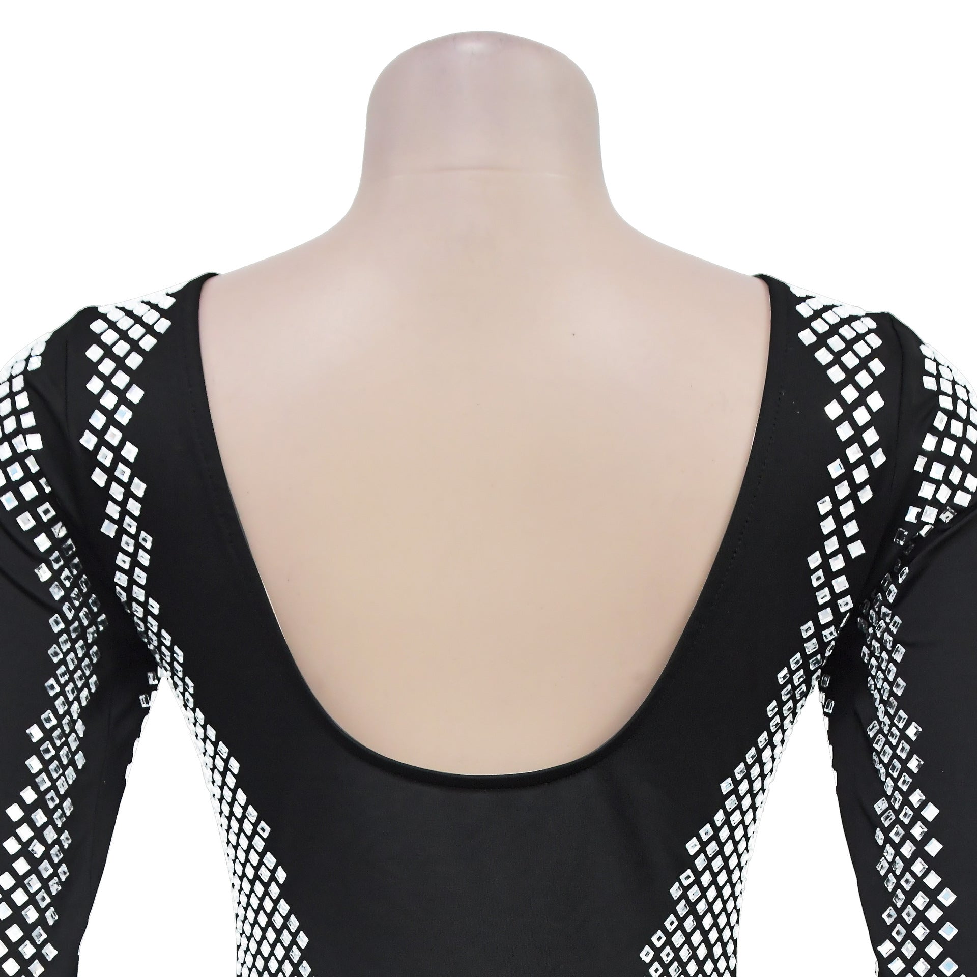 Women Long Sleeve Backless Slit Dress 18