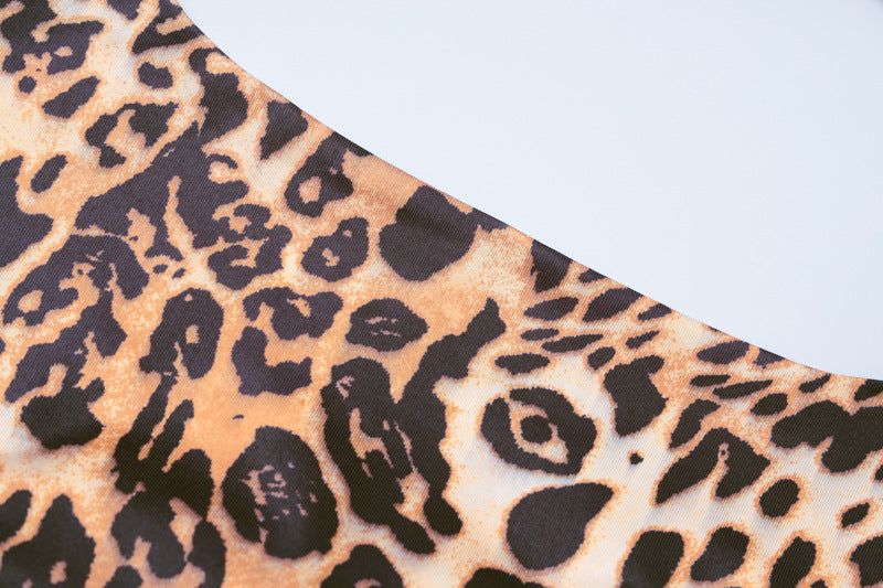 Women's Summer Fashion Print Sexy Low Back Strappy Leopard Dress 11