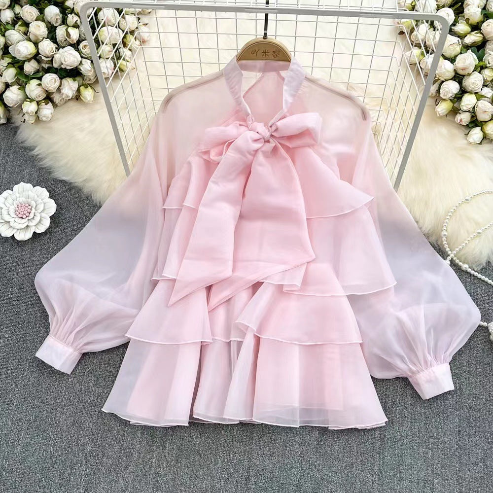 Luxury Women's Spring Elegant Chic Sweet Long-Sleeve Chiffon Blouse 12