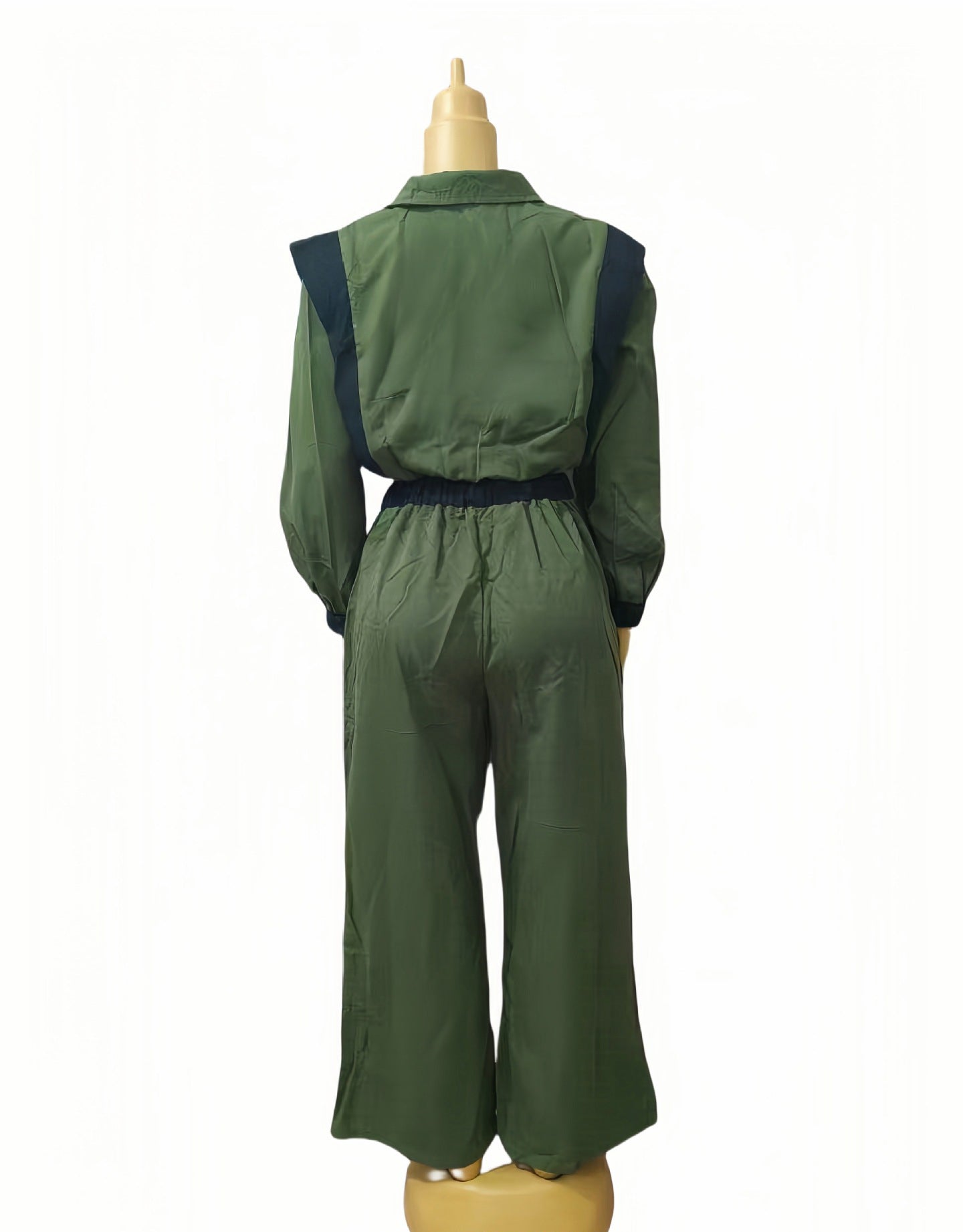 Women Contrast Color Casual Sleeveless Top and Wide Leg Pants Two-Piece Set 10