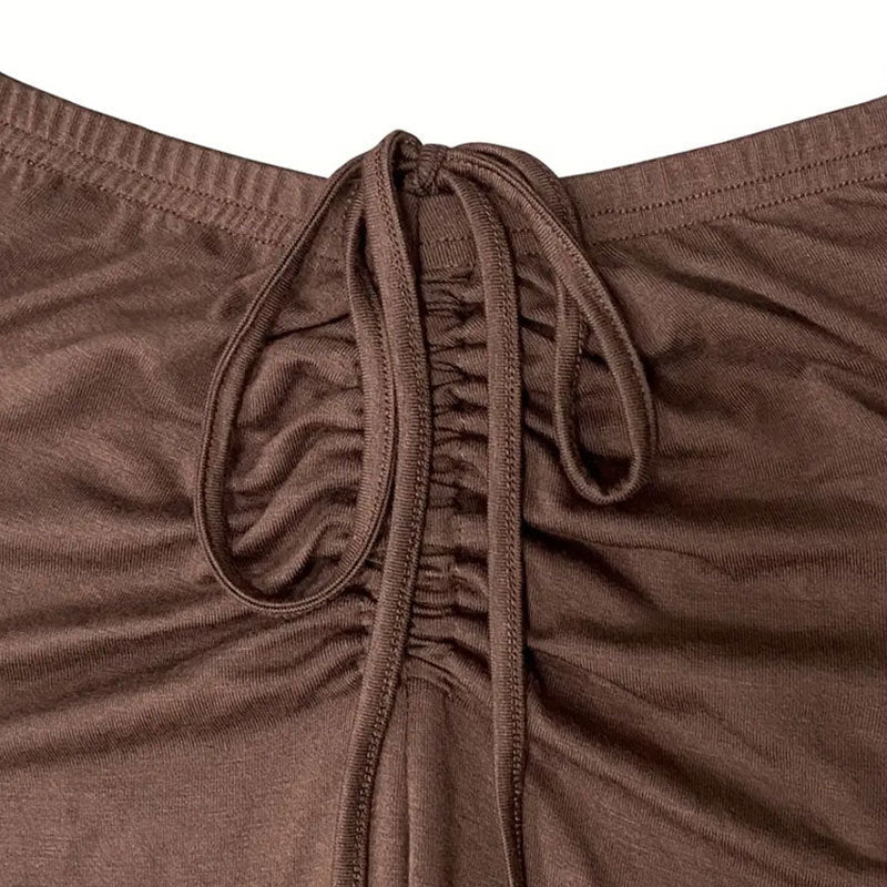 Women sexy suspender crop top and bell bottom pants two piece set 7