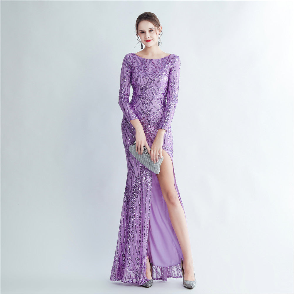 Plus Size Women Sequined Formal Party Maxi Evening Dress 9