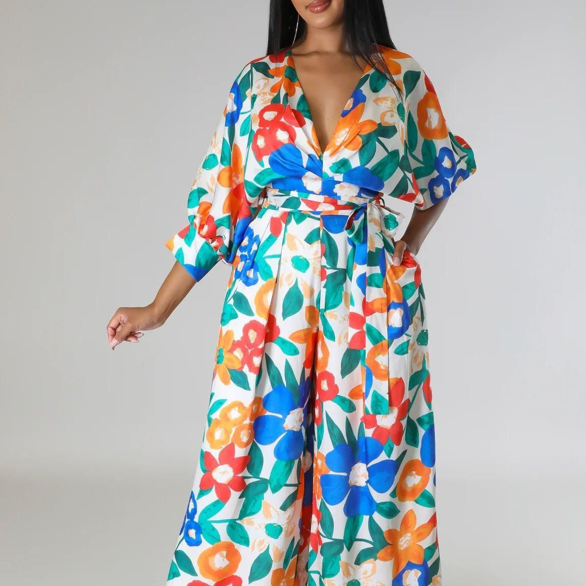 Women's Fashion Casual Printed Jumpsuit