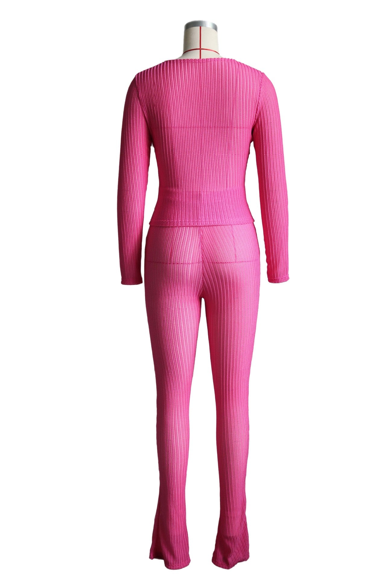 Women's Fashion Casual Sexy Hollow Round Neck Two-Piece Pants Set 23