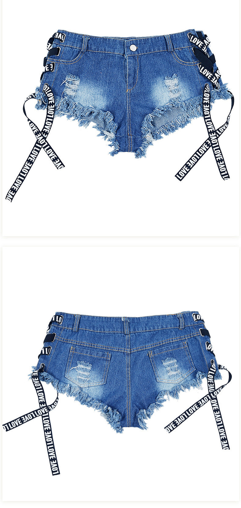 High Waist Ripped Sexy Summer Plus Plus Size Trendy Super Short Denim Shorts Women 11