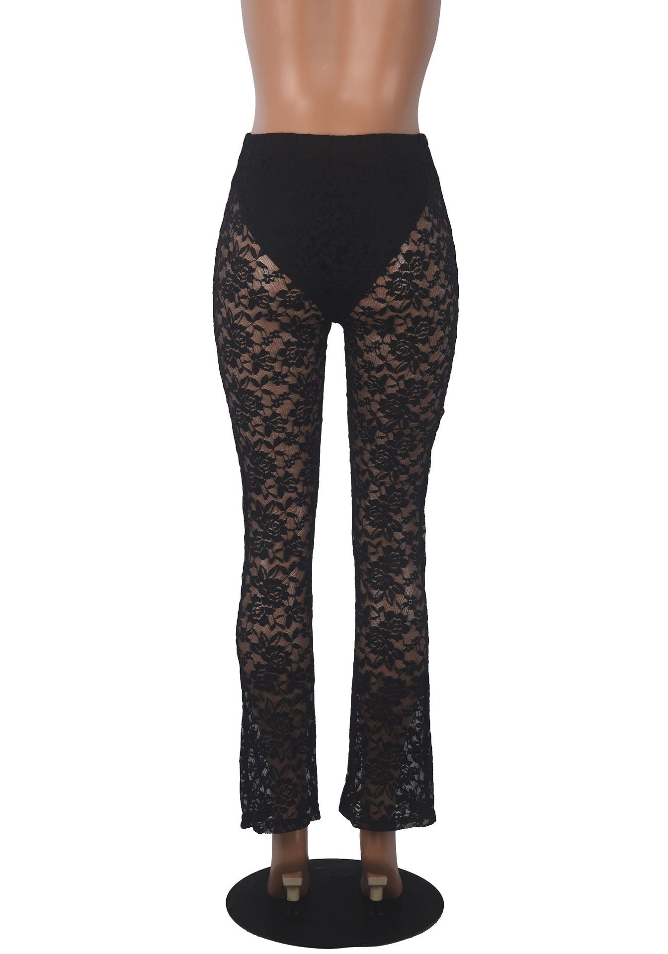 Fashion Sexy Elastic Nightclub Lace Casual Pants 7