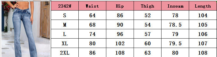 Embroidered Denim Trousers Fashionable Denim Flared Pants 12