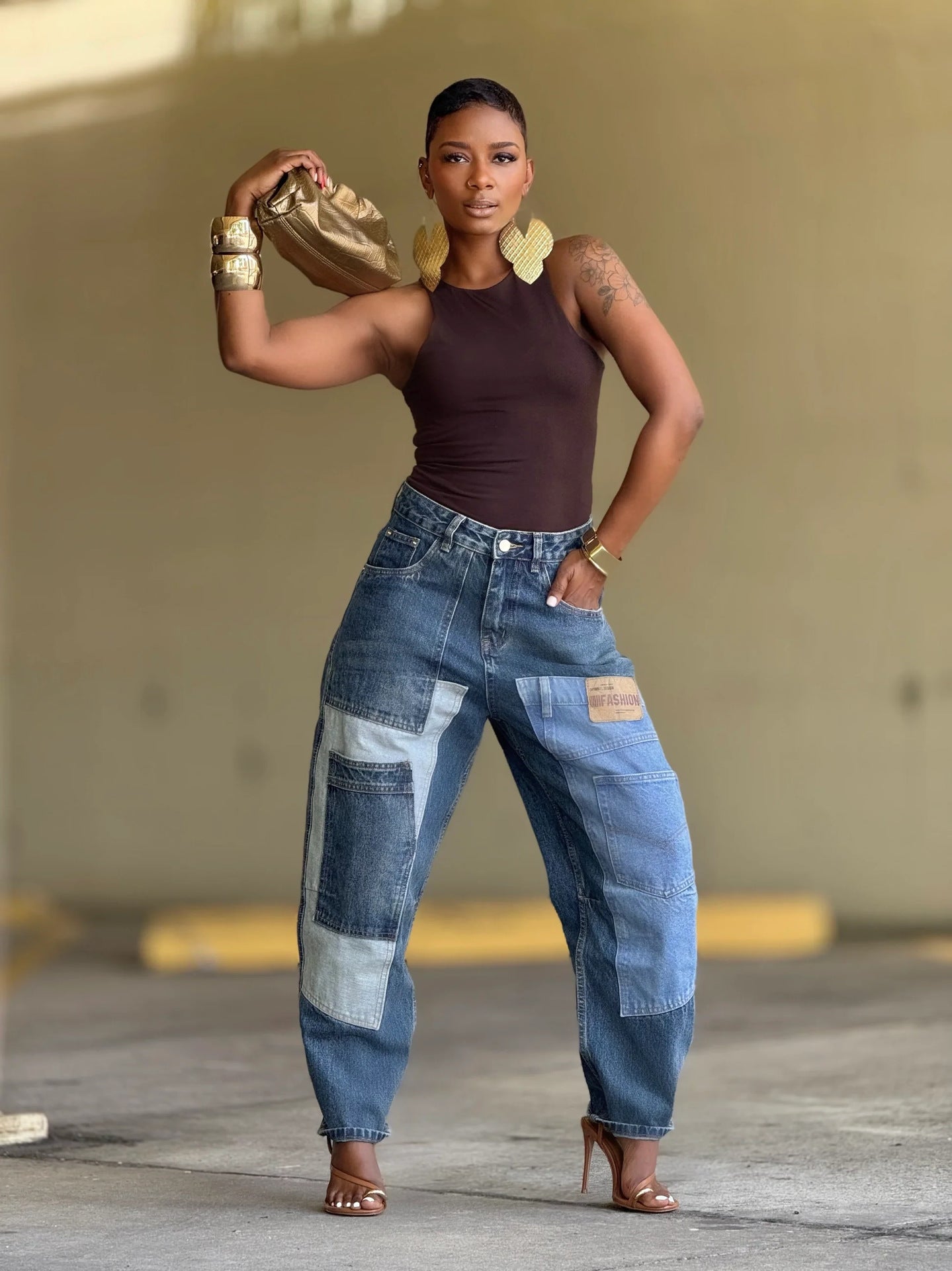 Women's Patchwork Denim Pants 5