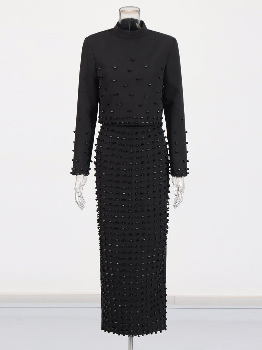 Women beaded top + skirt two-piece set 8