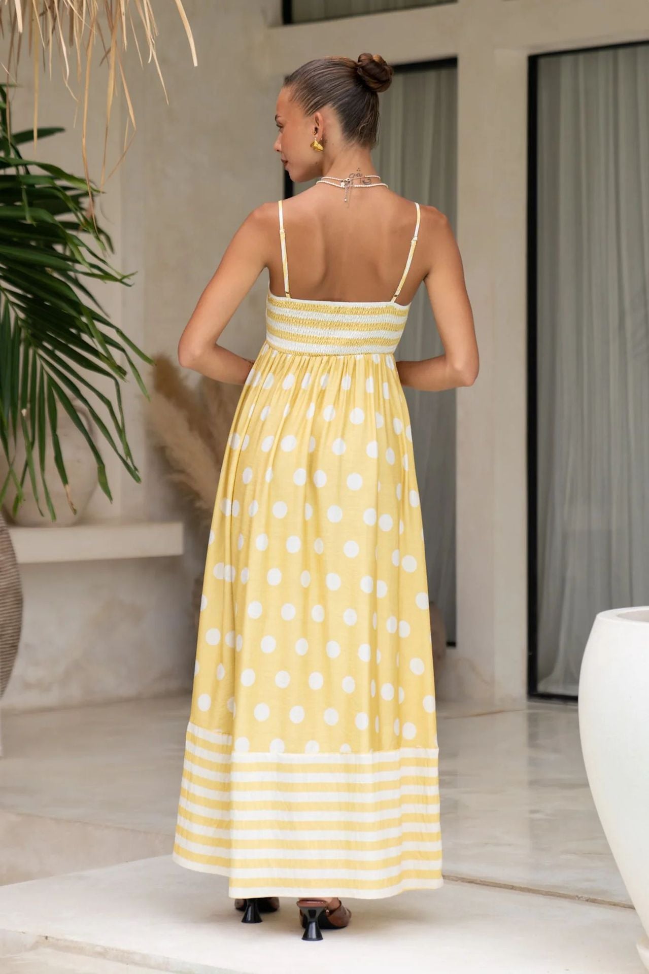 Summer Fashion Print Low Back Strap Sexy High Waist Long Dress 28
