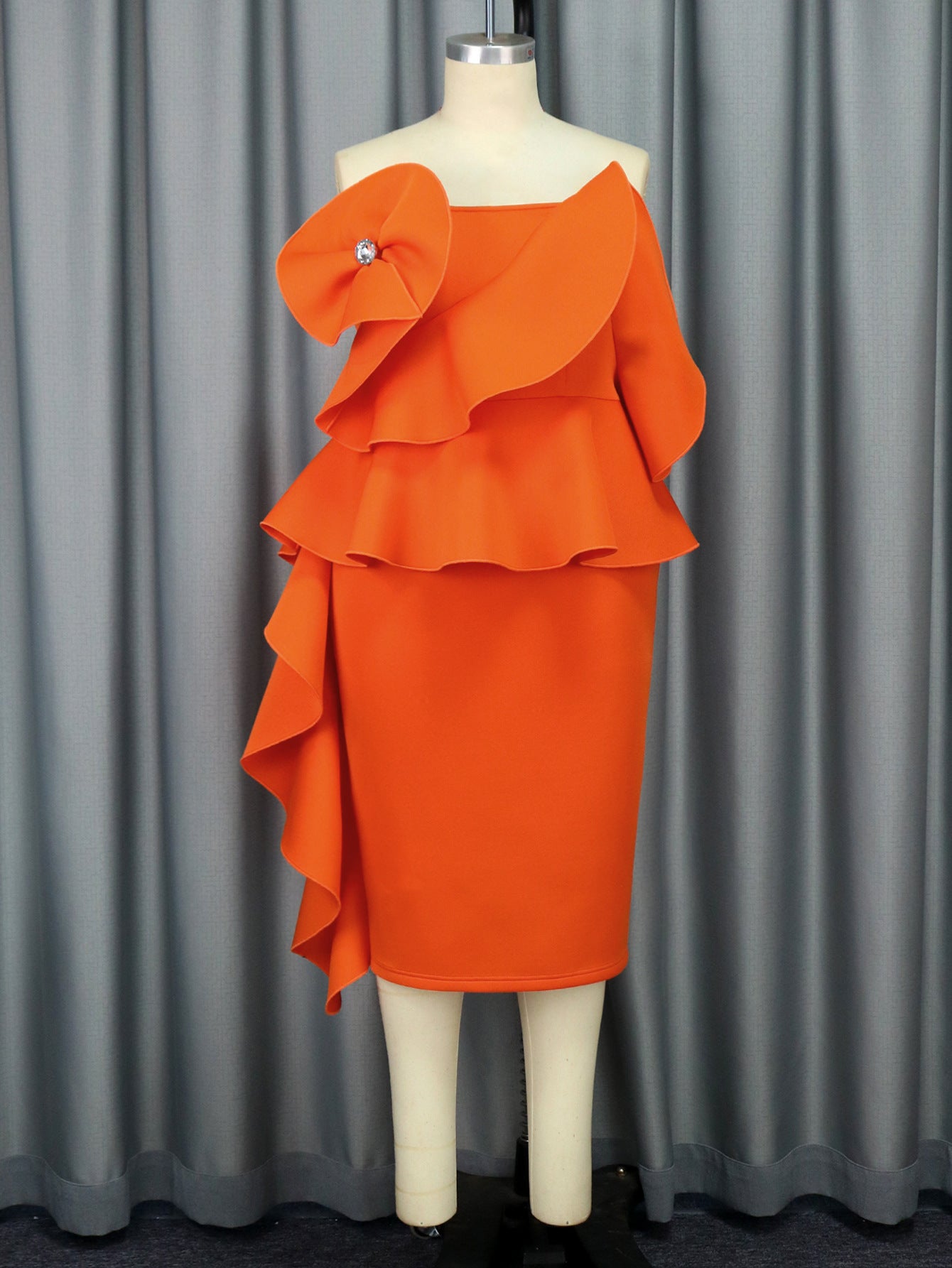 Women Sexy Sleeveless Backless Ruffle Party Dress 4