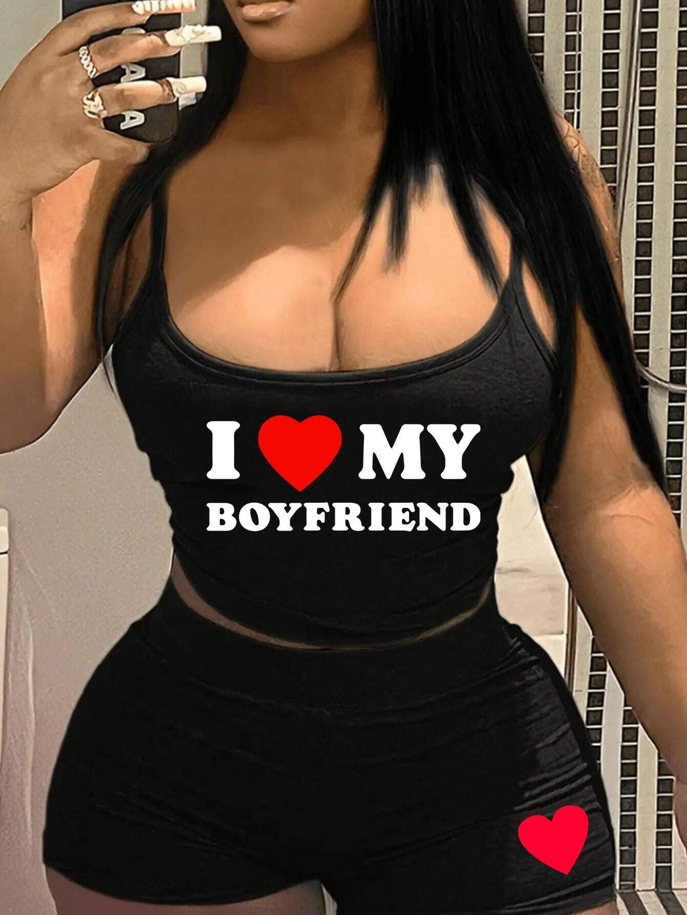 Summer trendy women's Printed Strap two piece shorts set