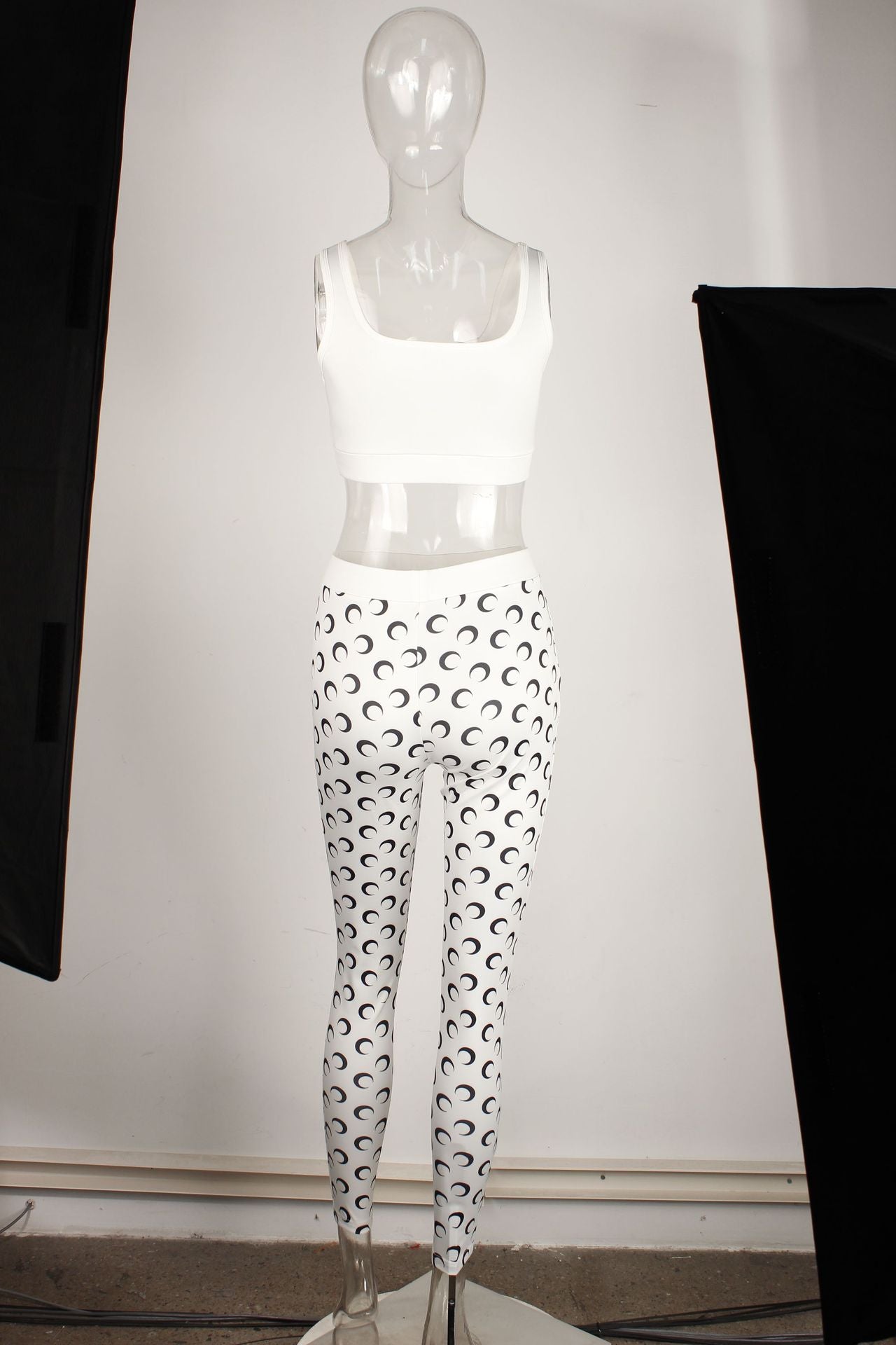 Women summer sexy strap top and printed trousers two-piece set 7