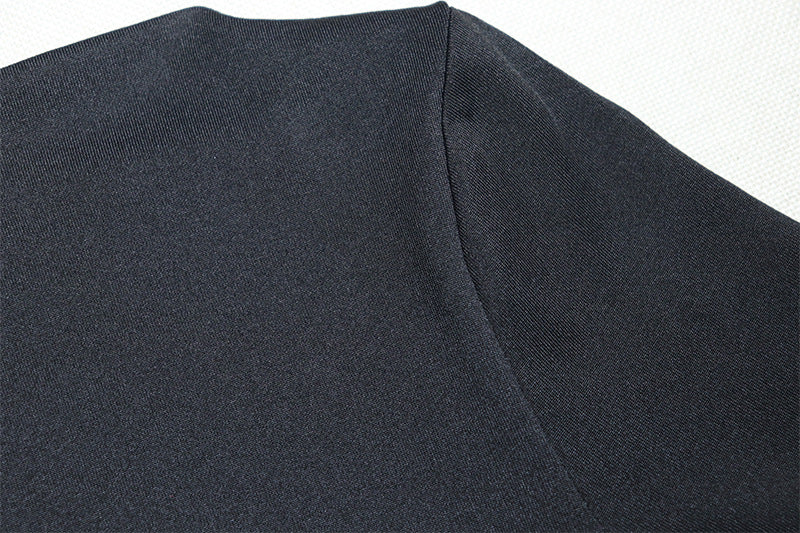 Women's Solid Color Round Neck Long Sleeve Lace Up Flower Bodycon Trendy Dress 17