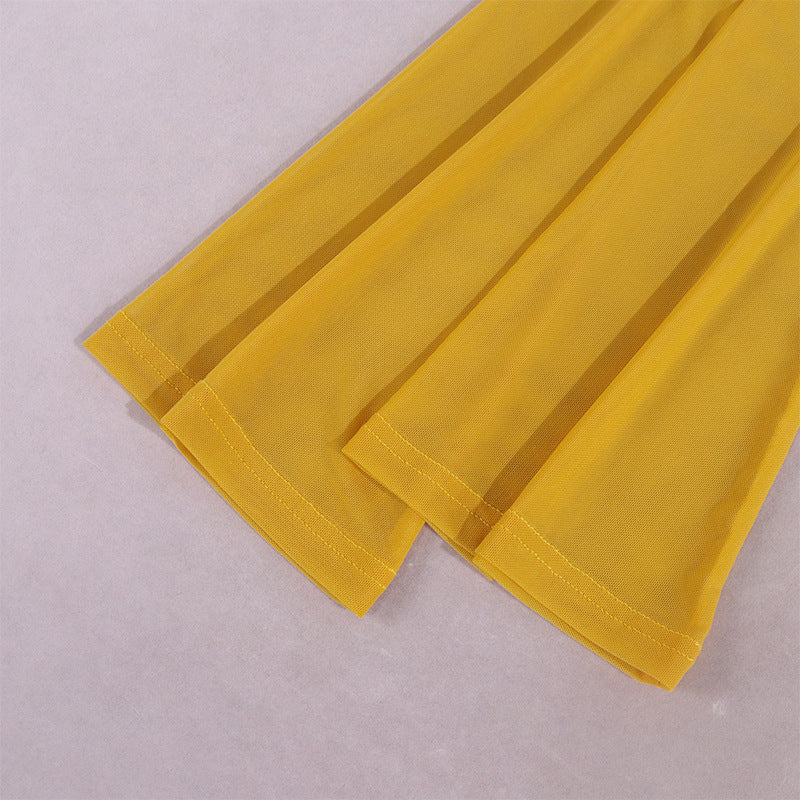 Women Long Sleeve Lace Up Hollow Out Long Sleeve Dress 12