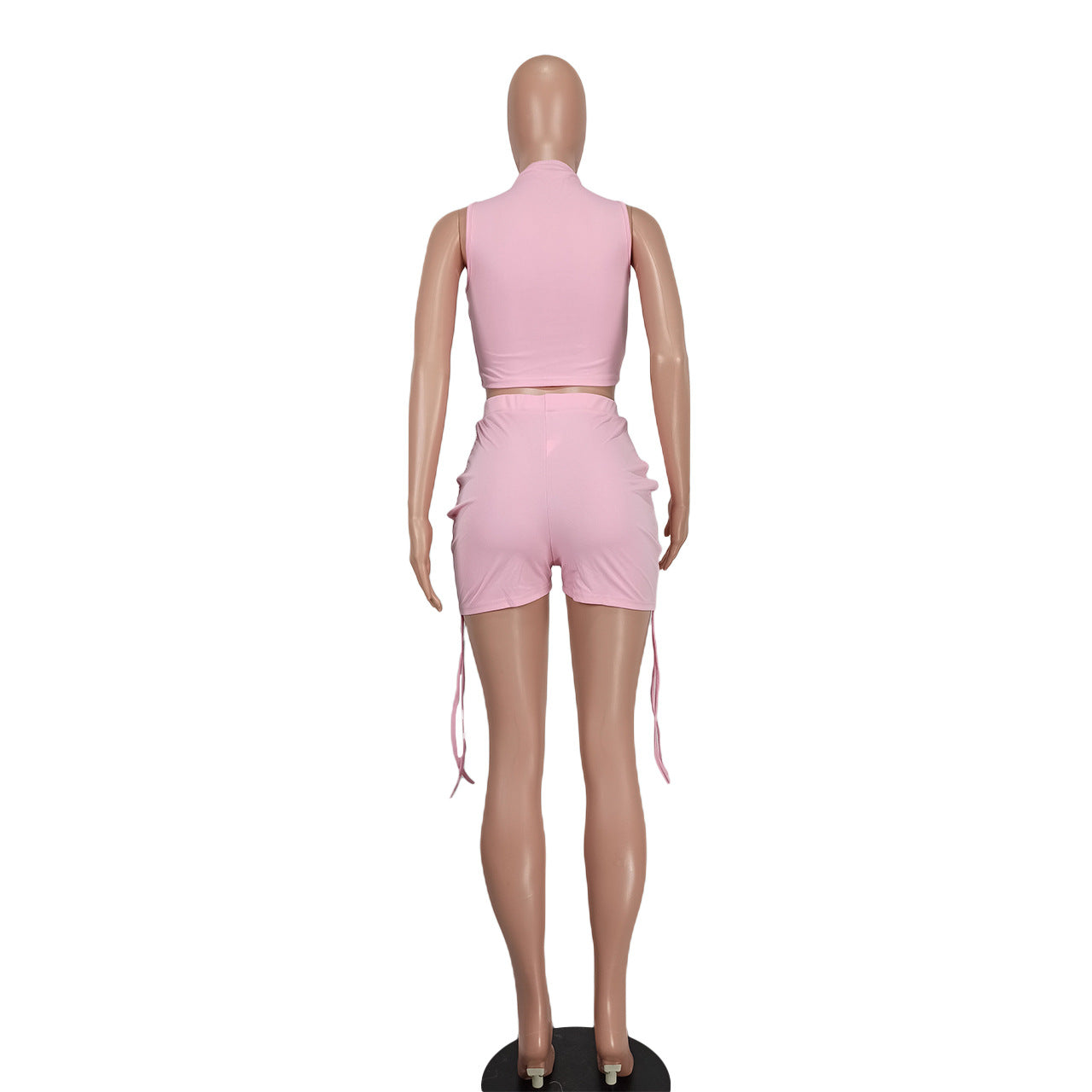 Women's Fashion Casual Drawstring Solid Two-Piece Set 13