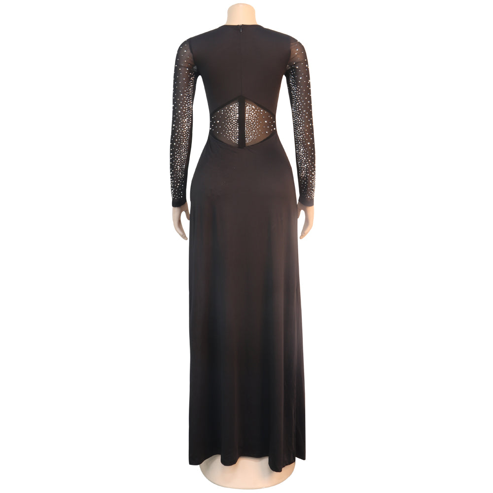 Autumn Party Beaded Black Sexy Patchwork Jumpsuit 6