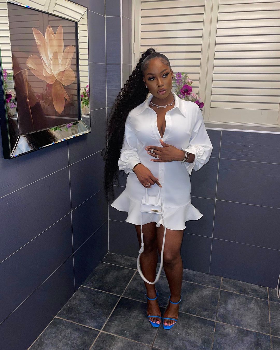 Women Clothing Autumn Long Sleeve Button Up Sexy Ruffle Dress 3