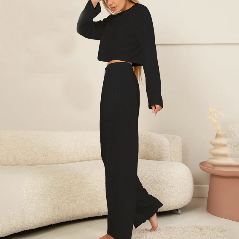 Autumn/Winter Fashionable Women's Loose Pullover Top & Trousers Two Piece Set 3