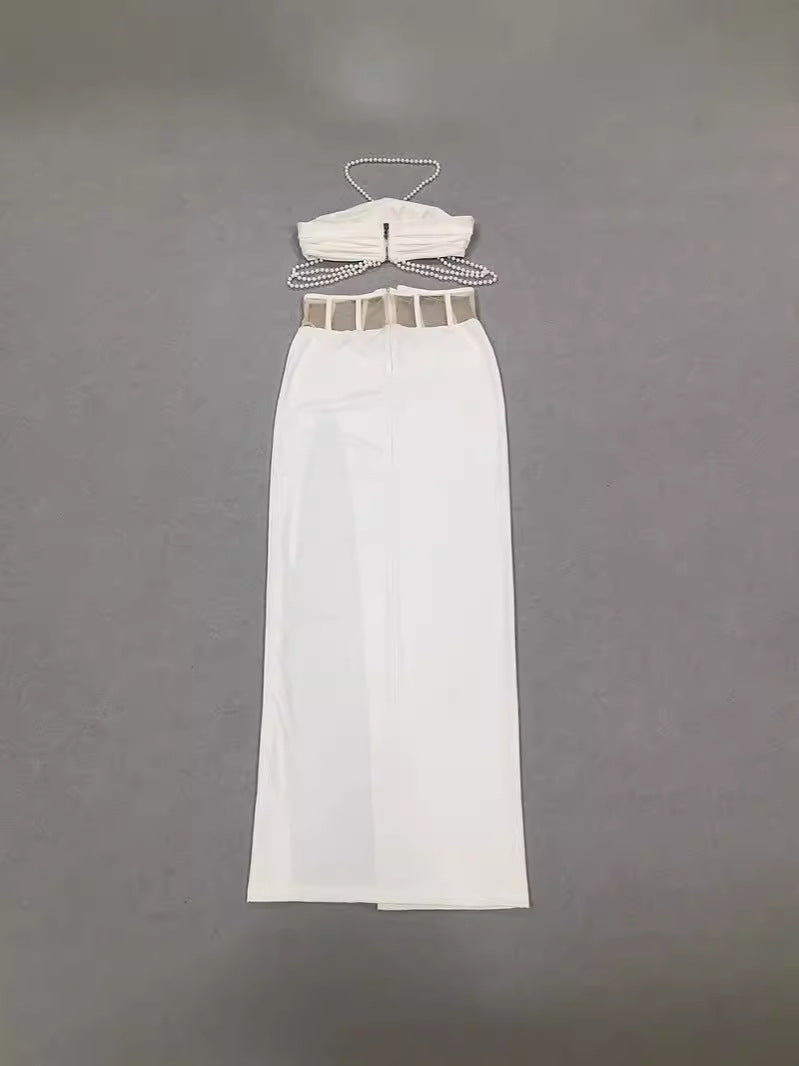 Women Sexy Party Bandage Evening Dress Two-piece Set 6